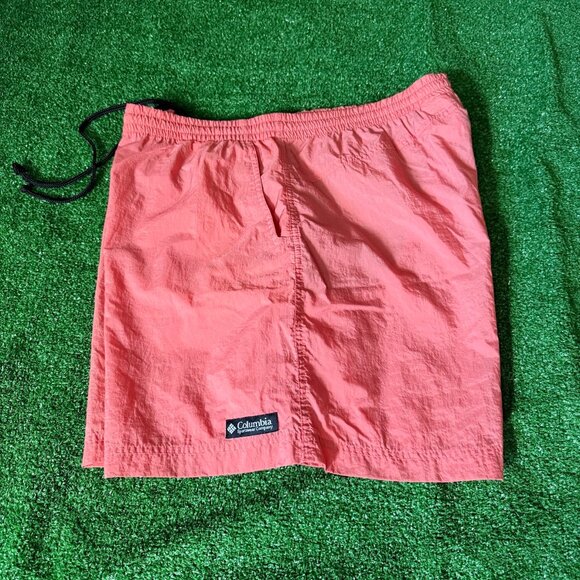 Columbia Elastic Waist Drawstring Lightweight Orange Cargo Pocket Shorts Size XL - Picture 1 of 13